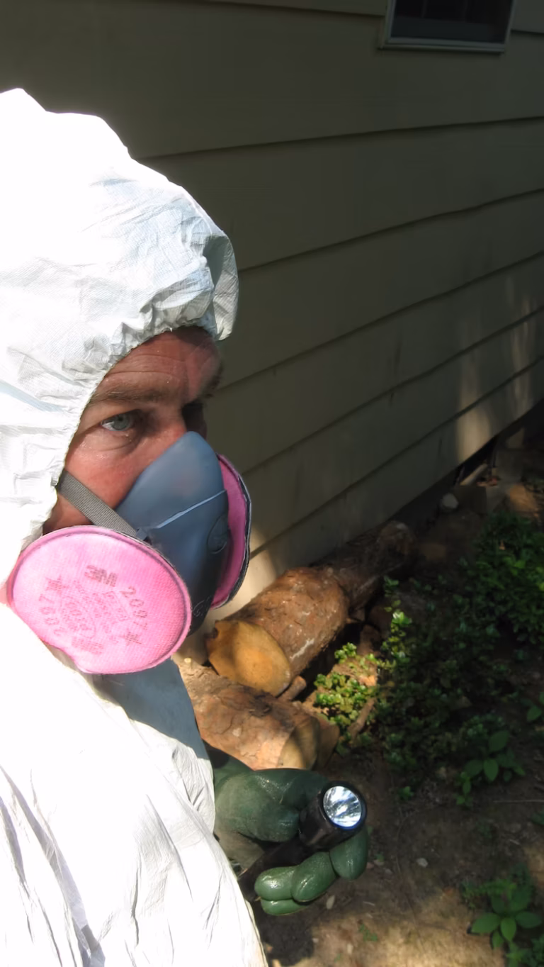 Bob Byrne in PPE ready to inspect a commercial building in Cedar Bluff Area.